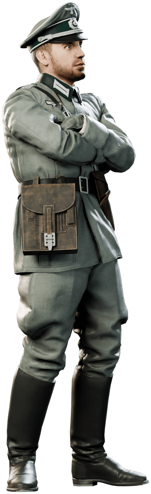 Wehrmacht subayı, kollarını kavuşturmuş