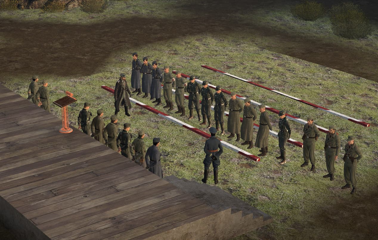 Tören alanında sıraya girmiş Wehrmacht birliği